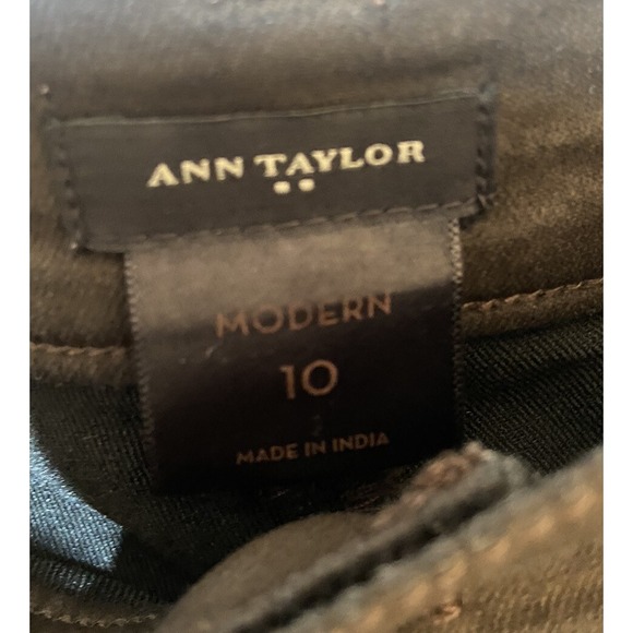 Ann Taylor Pants Women's 10 Brown Modern Slim Mid Rise Stretch - Picture 4 of 7